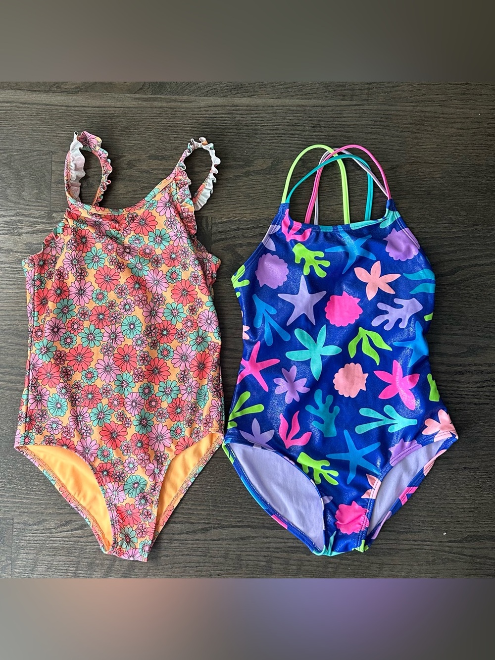 Cat and Jack Colorful Metallic Kids One-Piece Swimsuits Size : M (8Y)